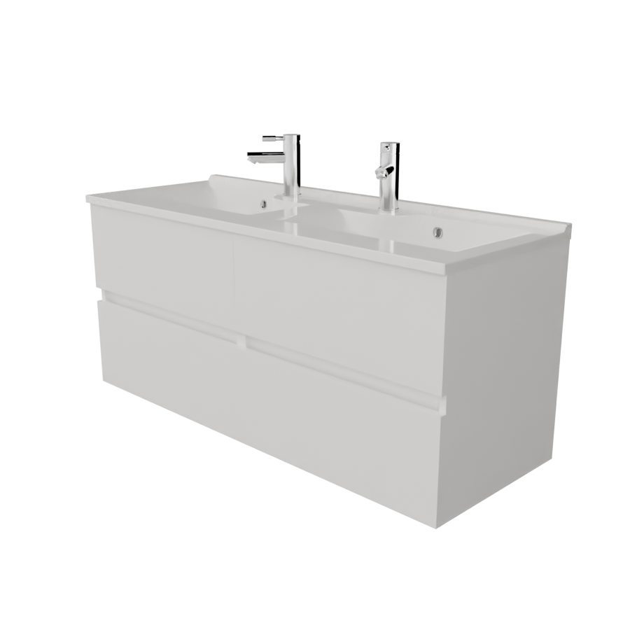 Meuble de salle de bain ROSALY 120 cm avec plan double vasque
