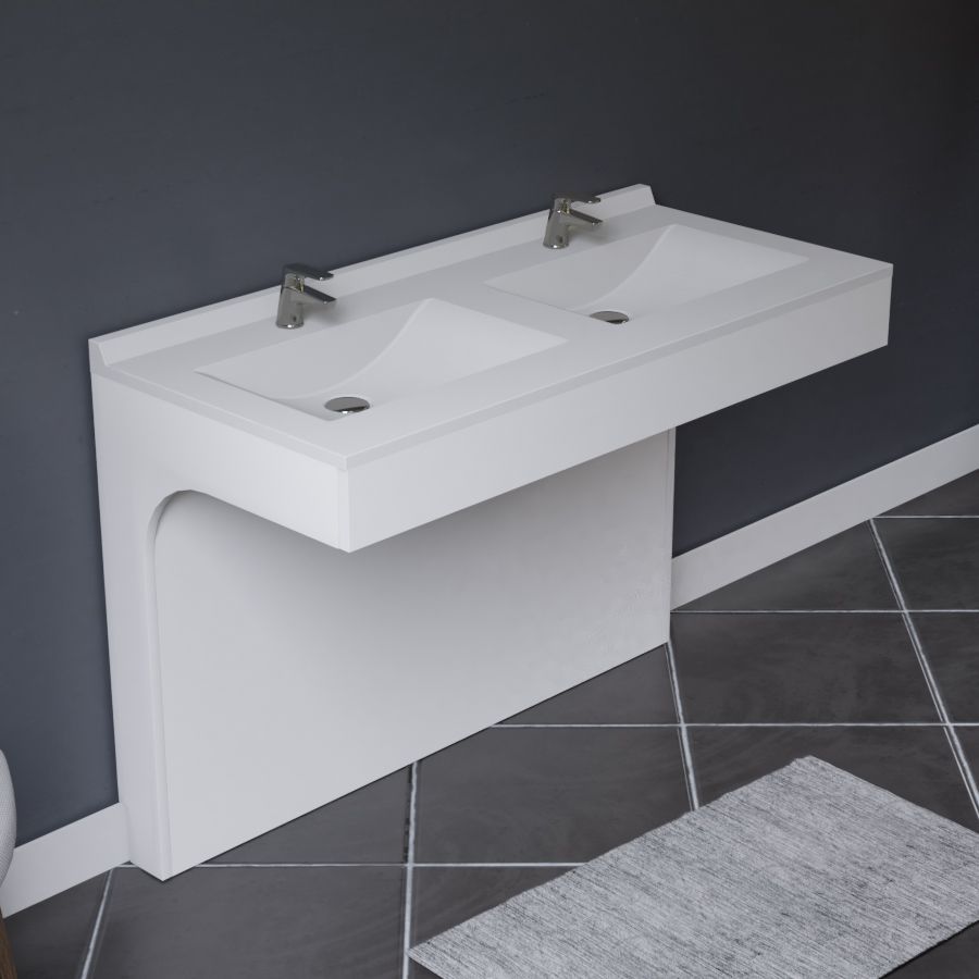 Corps de meuble salle de bain PMR EPURE 120 cm Blanc - Monté