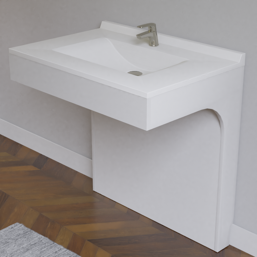 Corps de meuble salle de bain PMR EPURE 80 cm Blanc - Vue de face