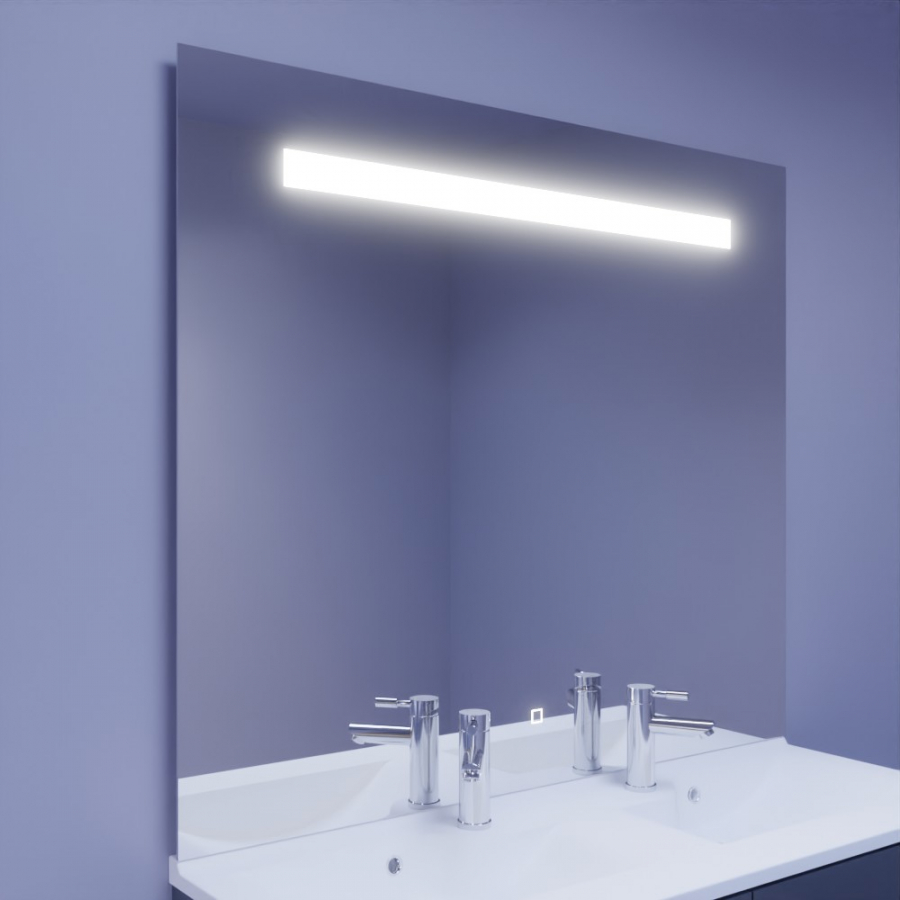 Miroir rétroéclairant LED 124 cm x 105 cm avec interrupteur sensitif ELEGANCE